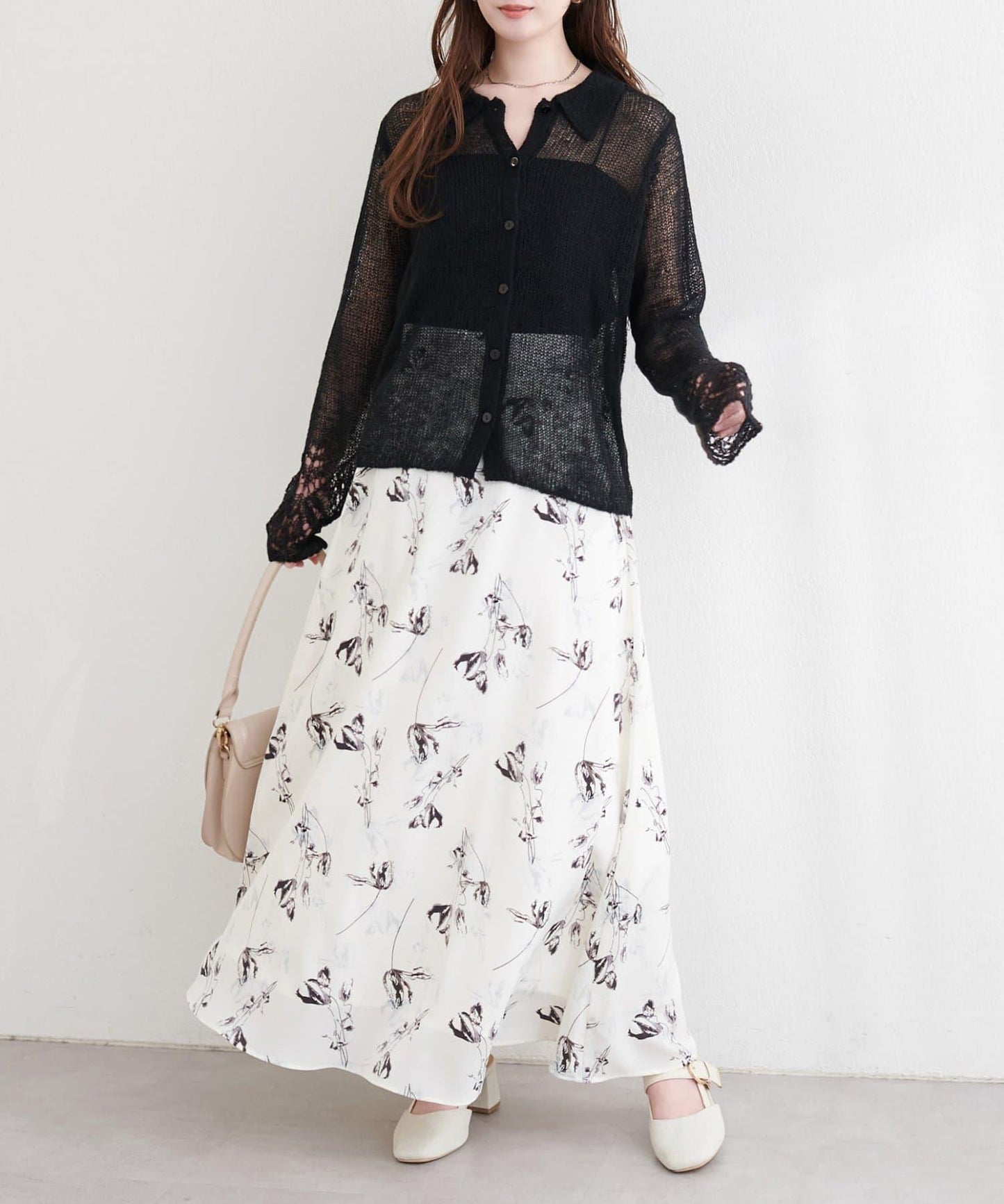 帶領設計袖針織上衣