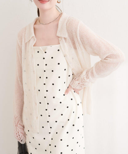 帶領設計袖針織上衣