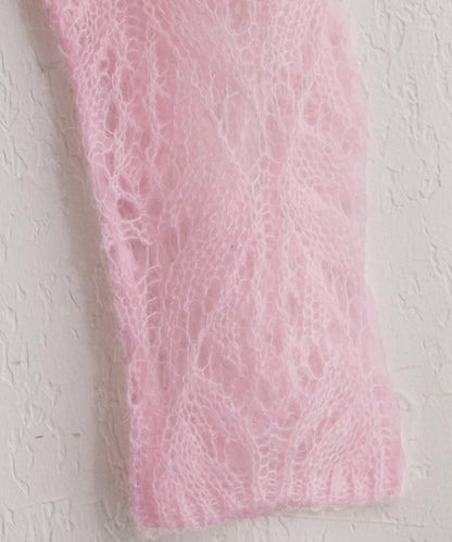 帶領設計袖針織上衣