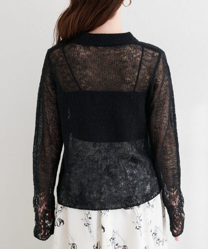 帶領設計袖針織上衣