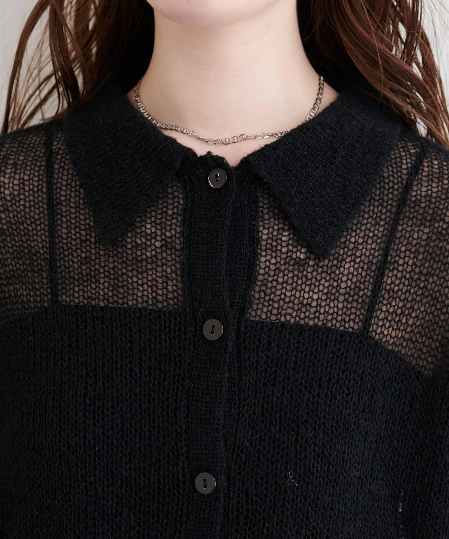 帶領設計袖針織上衣