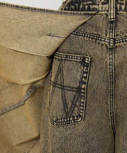 ANTI WARP 裙裝疊穿設計 牛仔短褲