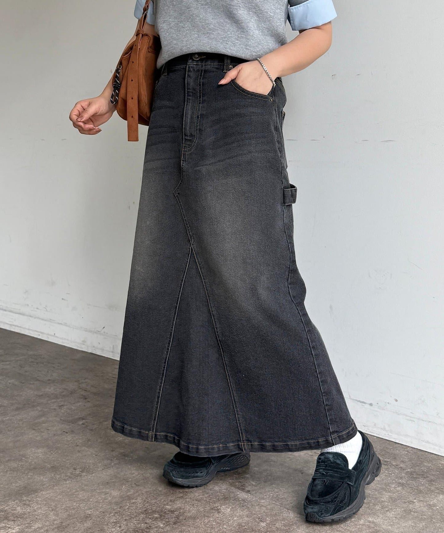 彈力工裝設計牛仔半身裙