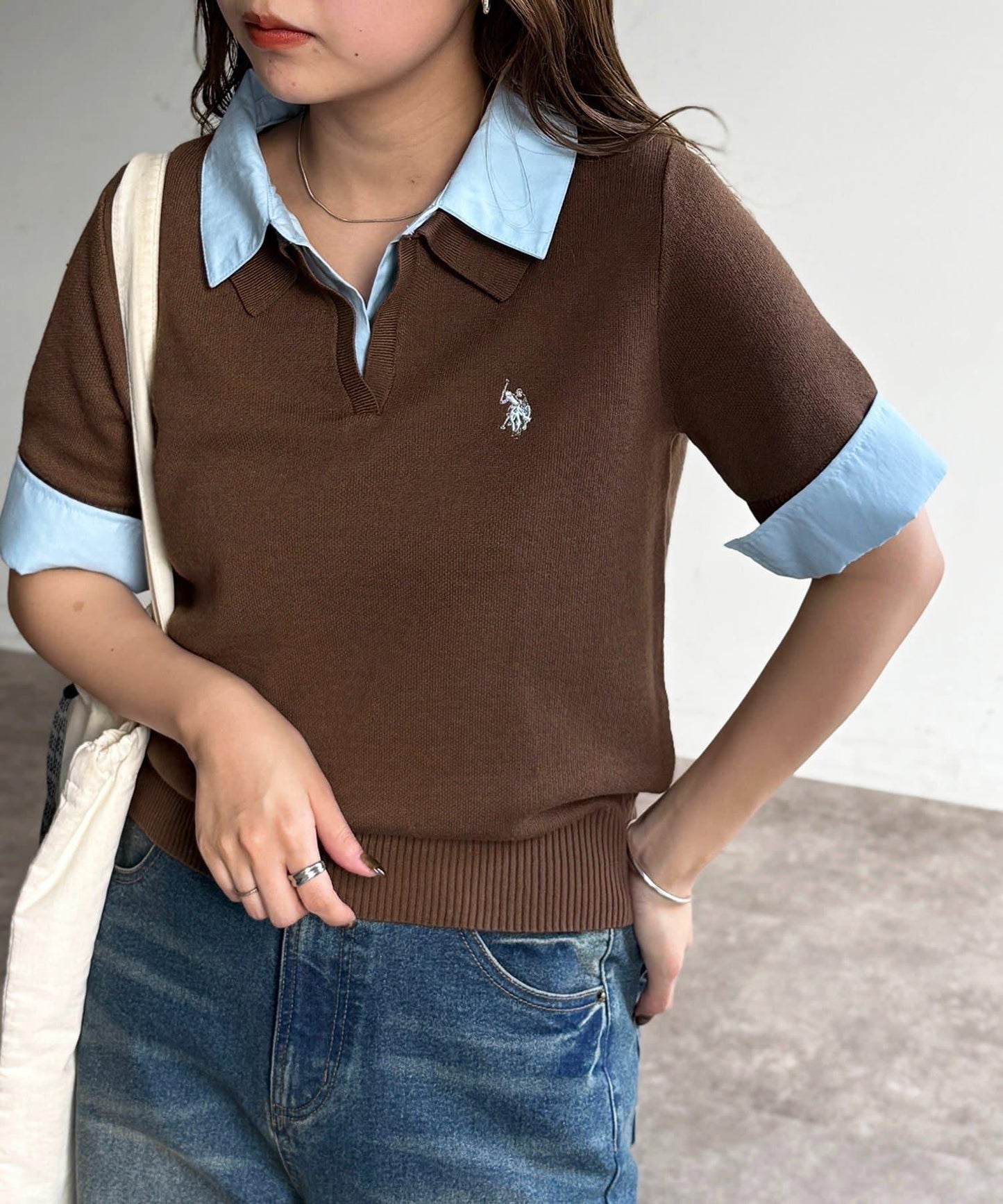 U.S. POLO ASSN. 假兩件短袖POLO衫