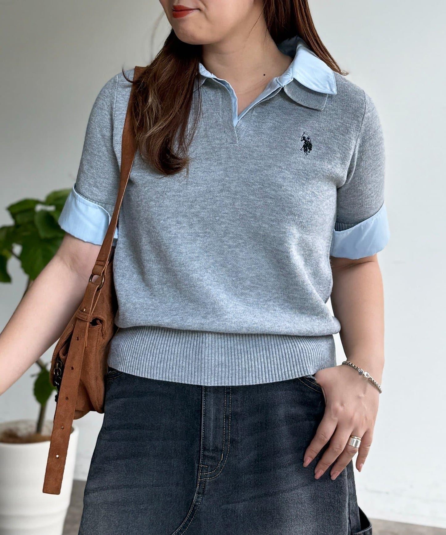 U.S. POLO ASSN. 假兩件短袖POLO衫