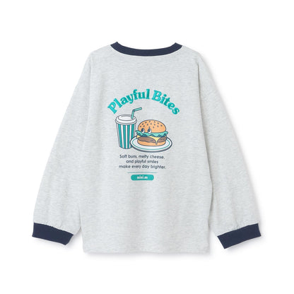 長袖 背部插畫印花 T恤