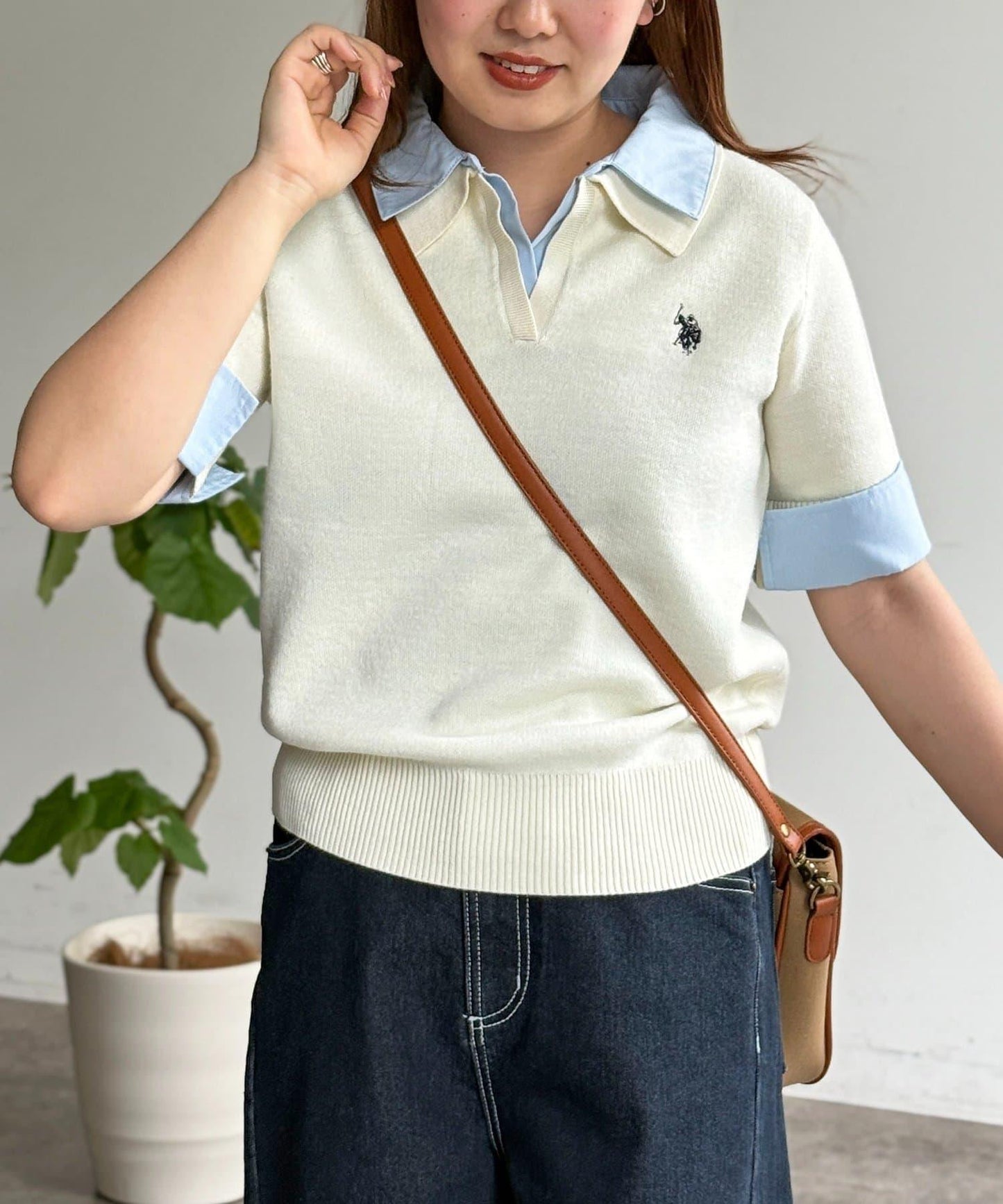 U.S. POLO ASSN. 假兩件短袖POLO衫