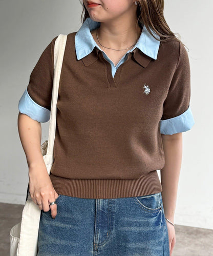 U.S. POLO ASSN. 假兩件短袖POLO衫