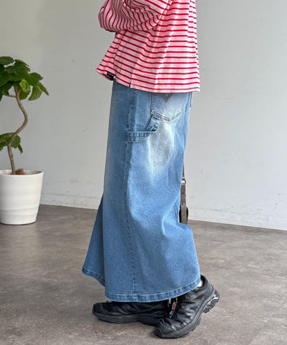 彈力工裝設計牛仔半身裙