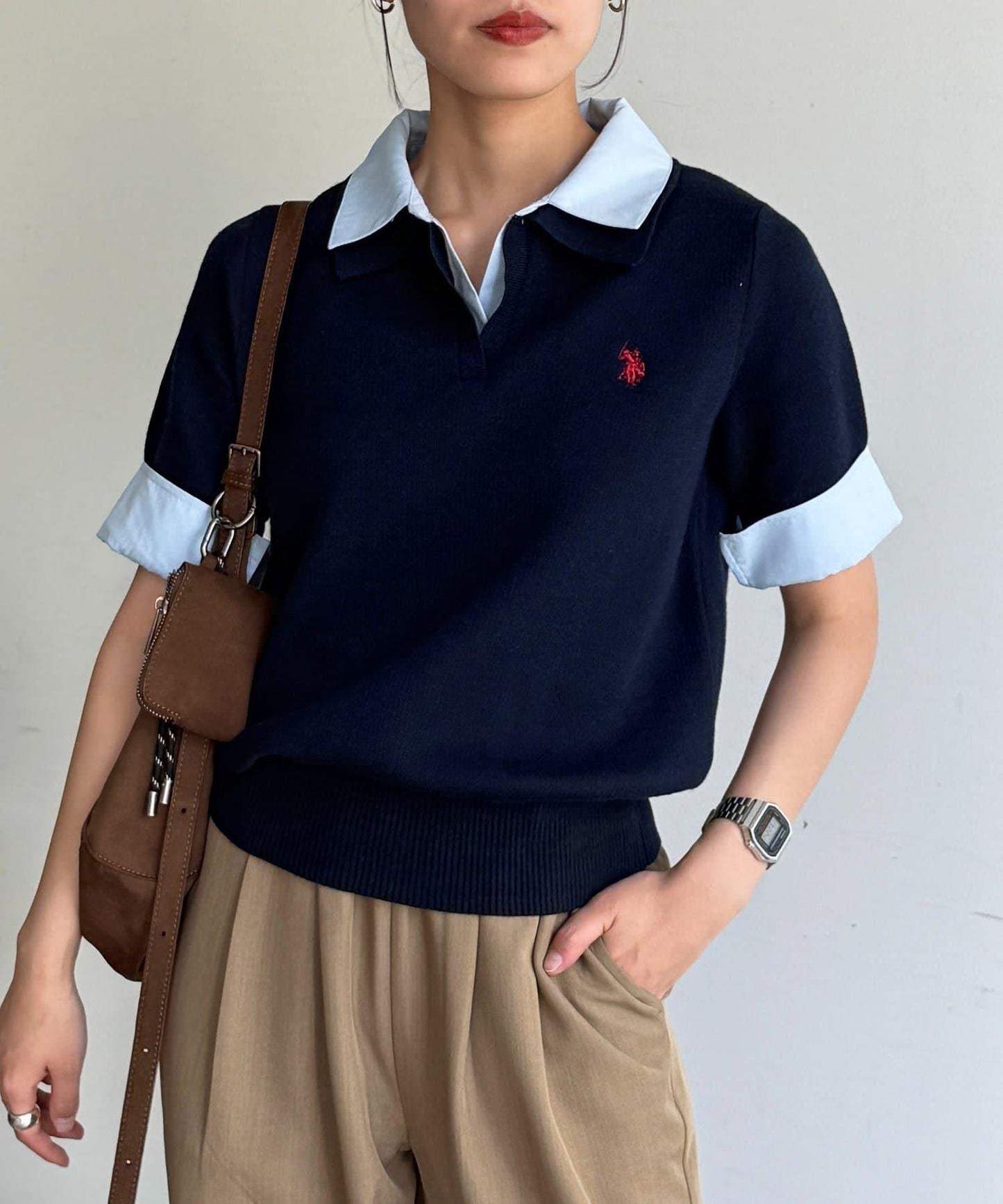 U.S. POLO ASSN. 假兩件短袖POLO衫