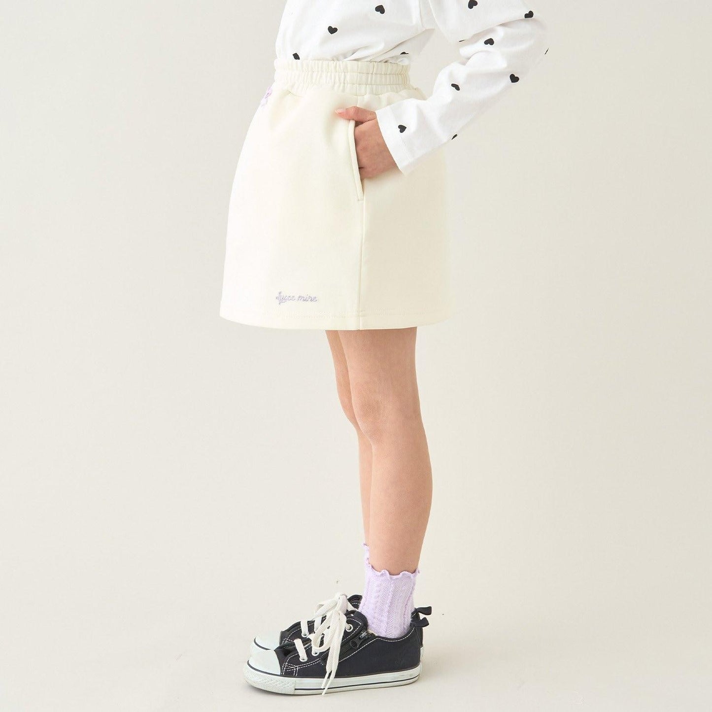 校園適用 衛衣材質蓬鬆設計 內搭安全褲 半身裙