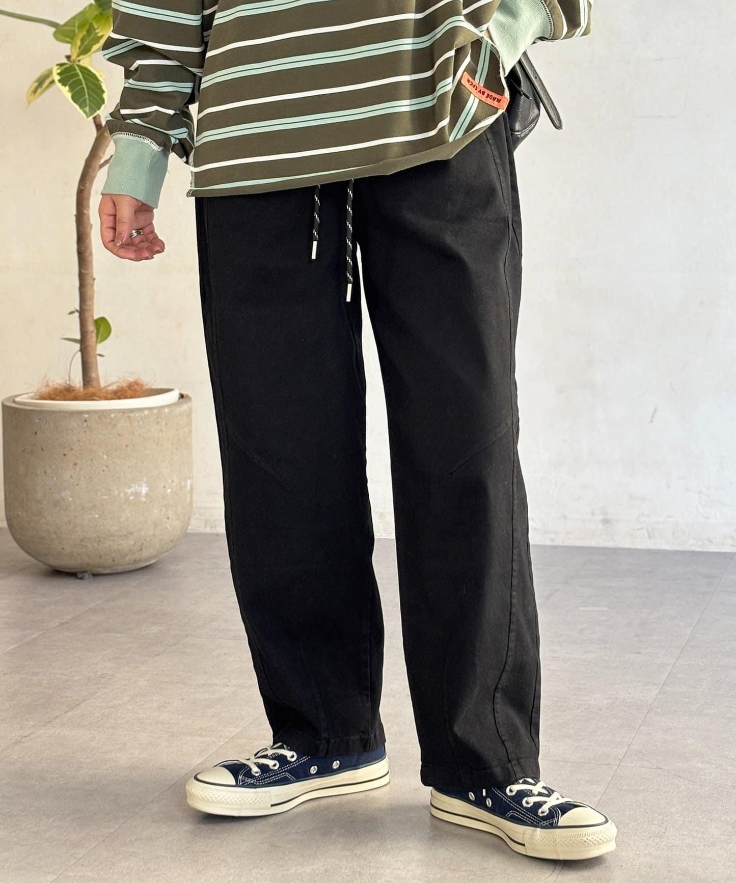 彈力繭型休閒褲