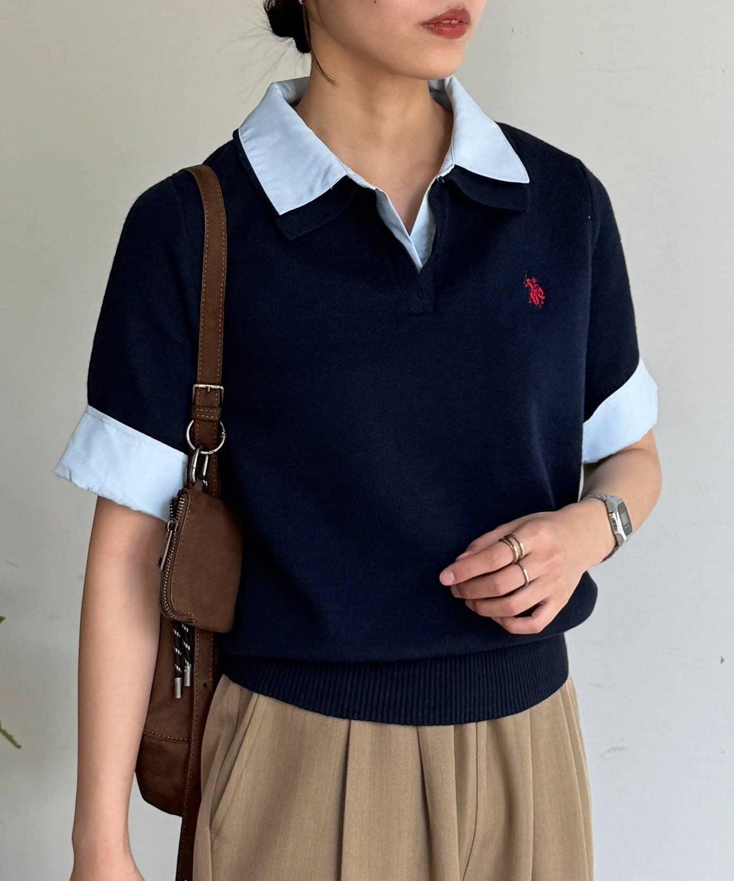 U.S. POLO ASSN. 假兩件短袖POLO衫