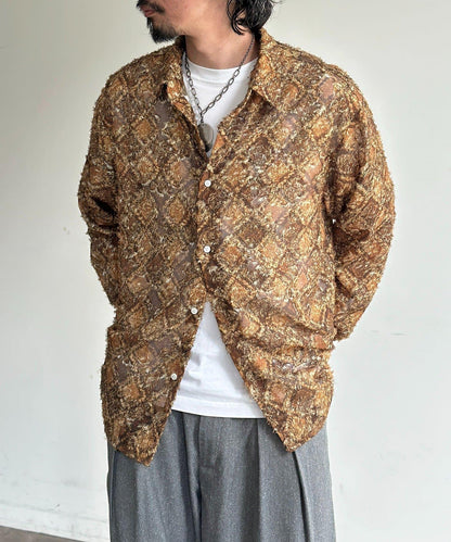 輕透提花全印花襯衫