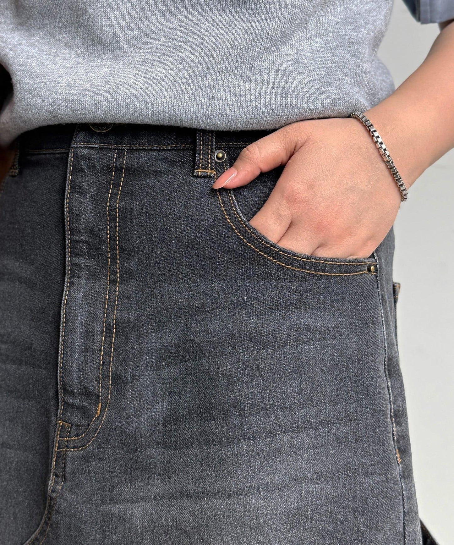 彈力工裝設計牛仔半身裙