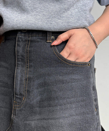 彈力工裝設計牛仔半身裙