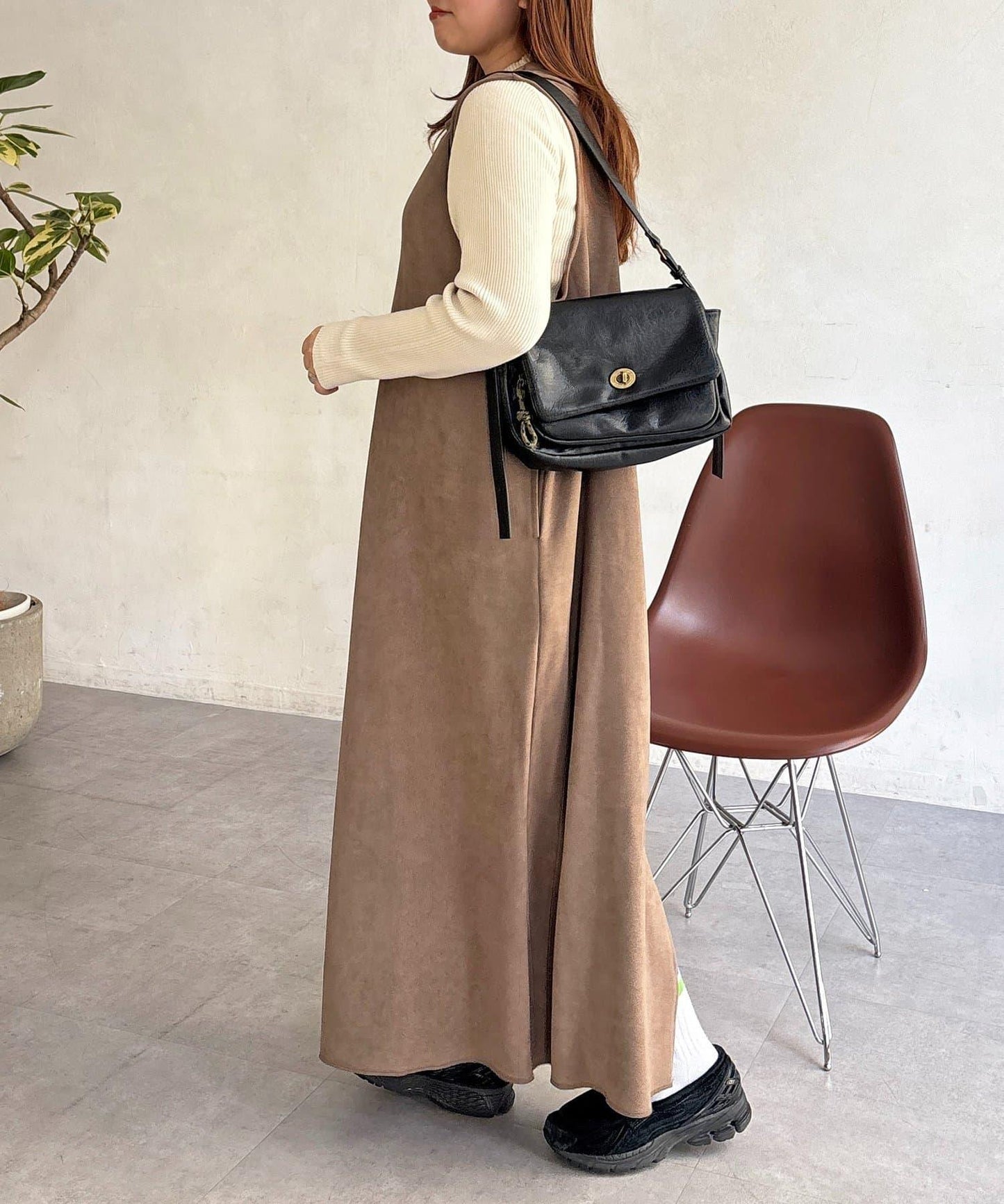 內搭套裝 仿麂皮 吊帶連衣裙