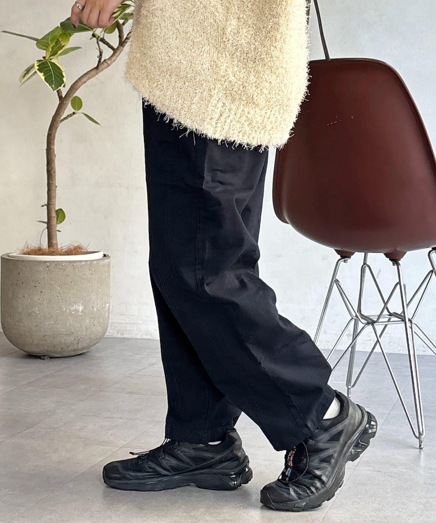 彈力繭型休閒褲