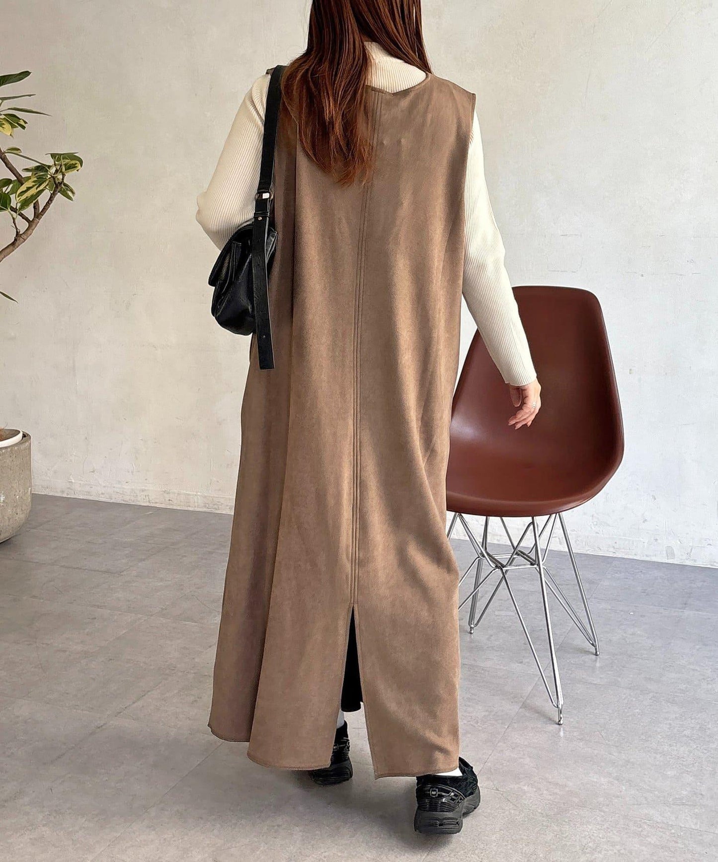 內搭套裝 仿麂皮 吊帶連衣裙