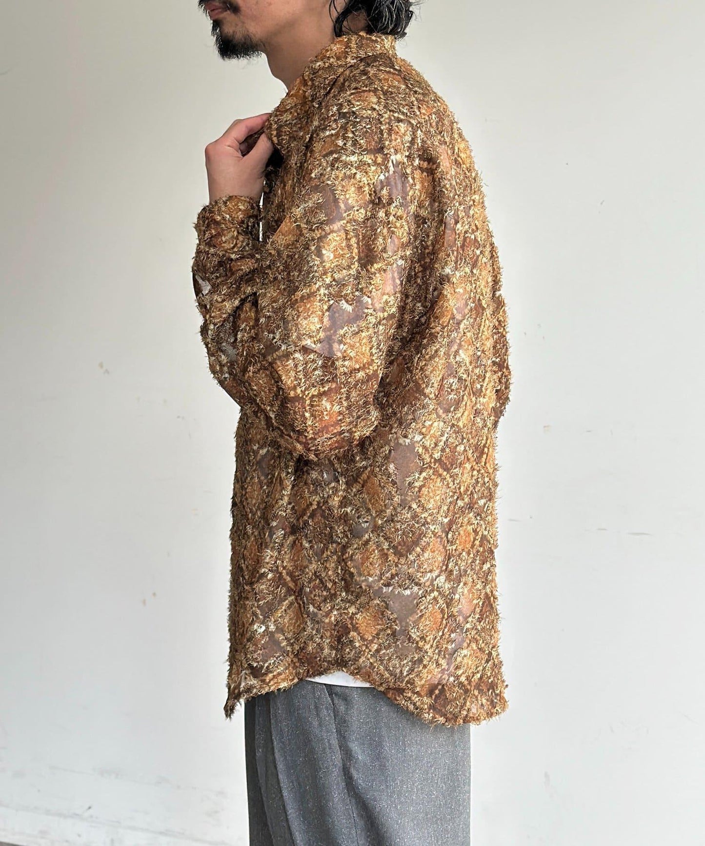 輕透提花全印花襯衫