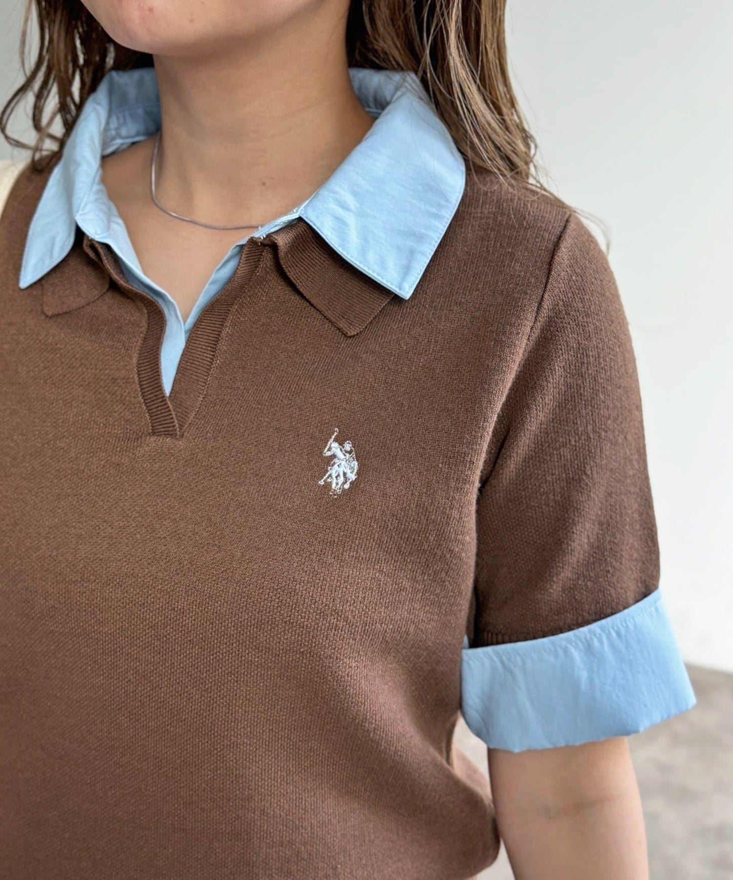 U.S. POLO ASSN. 假兩件短袖POLO衫