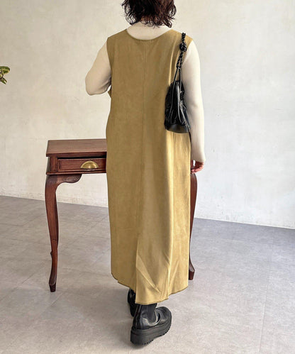 內搭套裝 仿麂皮 吊帶連衣裙