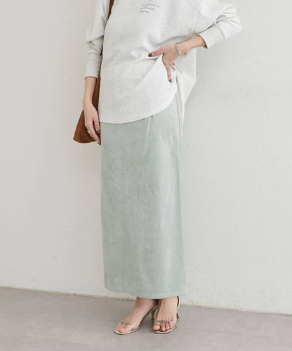 LARUTA 彈力麂皮半身裙