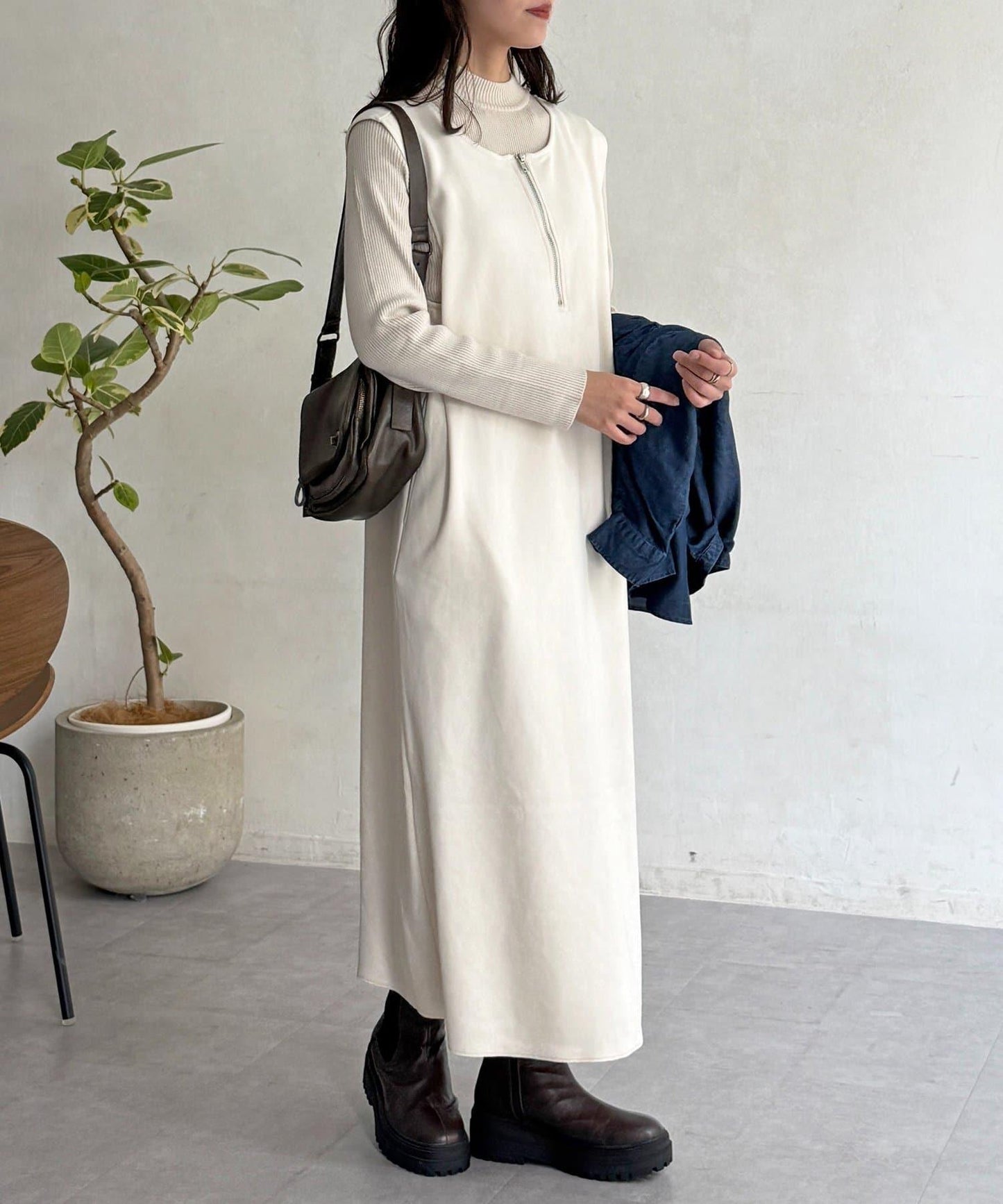 內搭套裝 仿麂皮 吊帶連衣裙