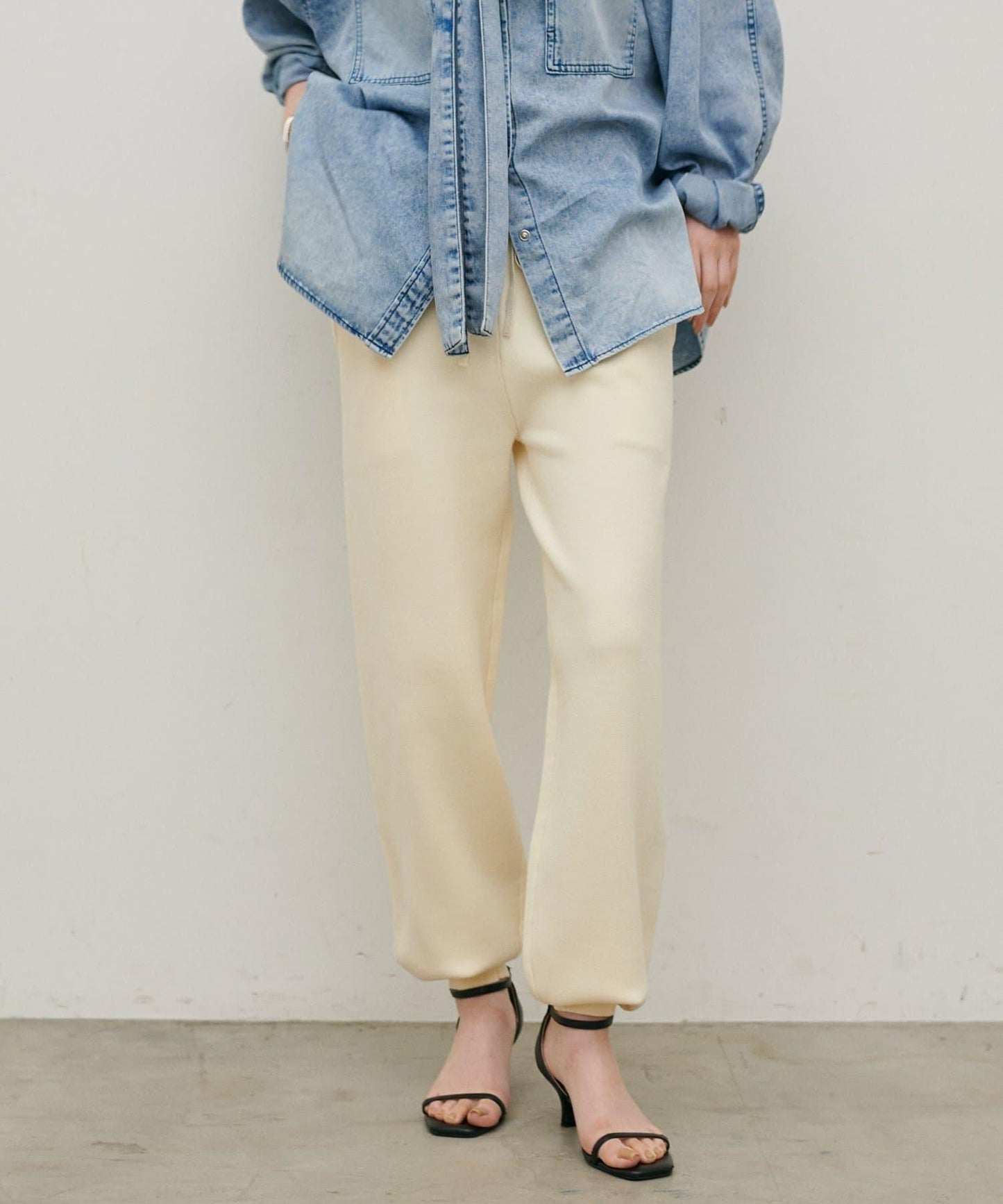 米蘭羅紋針織束腳褲