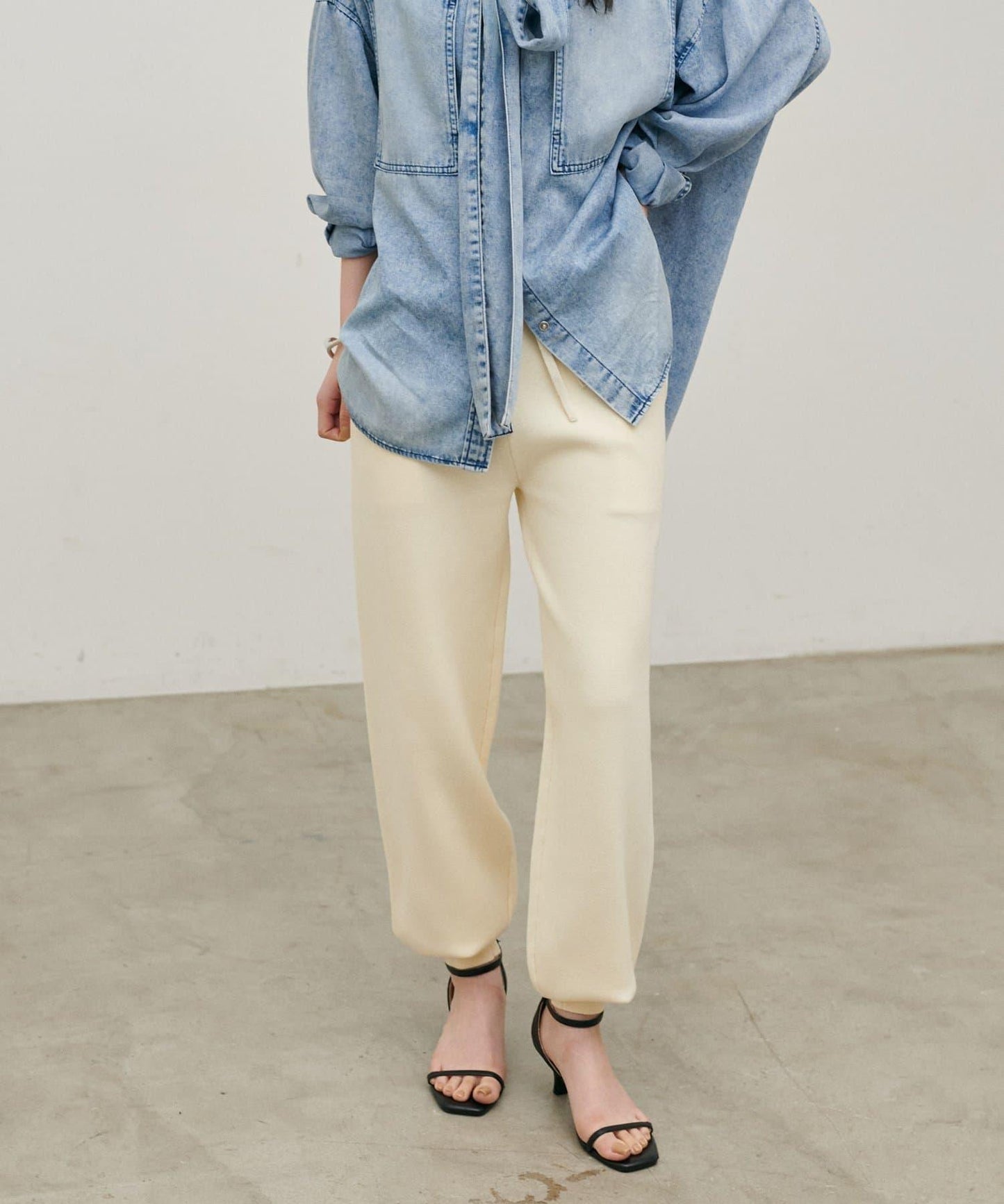 米蘭羅紋針織束腳褲