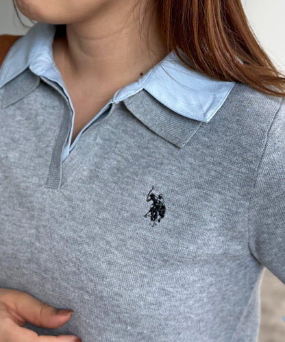 U.S. POLO ASSN. 假兩件短袖POLO衫