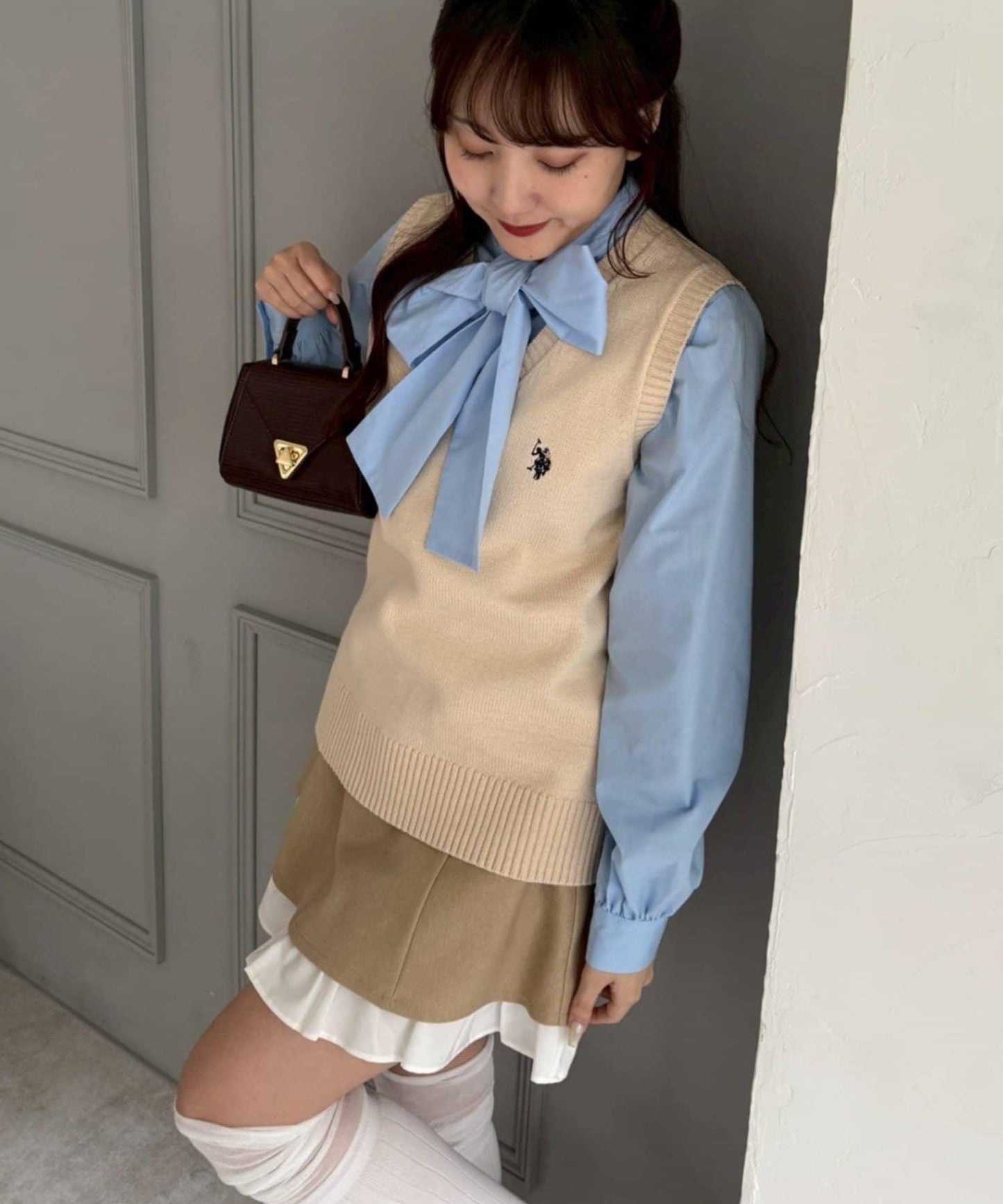 U.S. POLO ASSN. ×RMAF 學院風針織背心