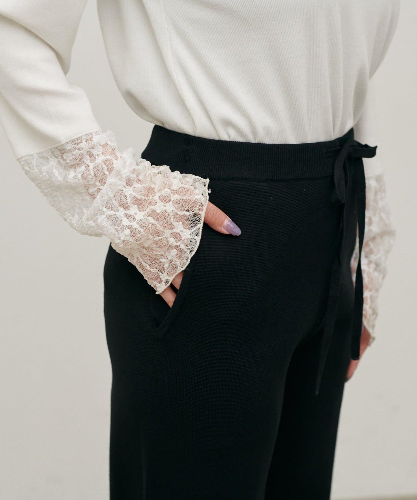 米蘭羅紋針織束腳褲