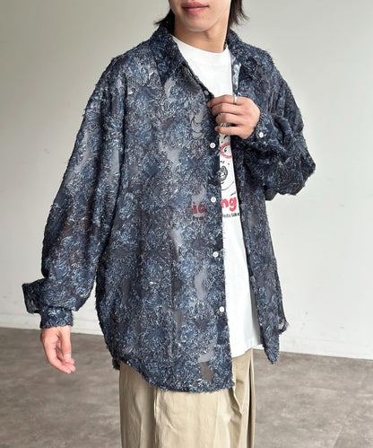 輕透提花全印花襯衫