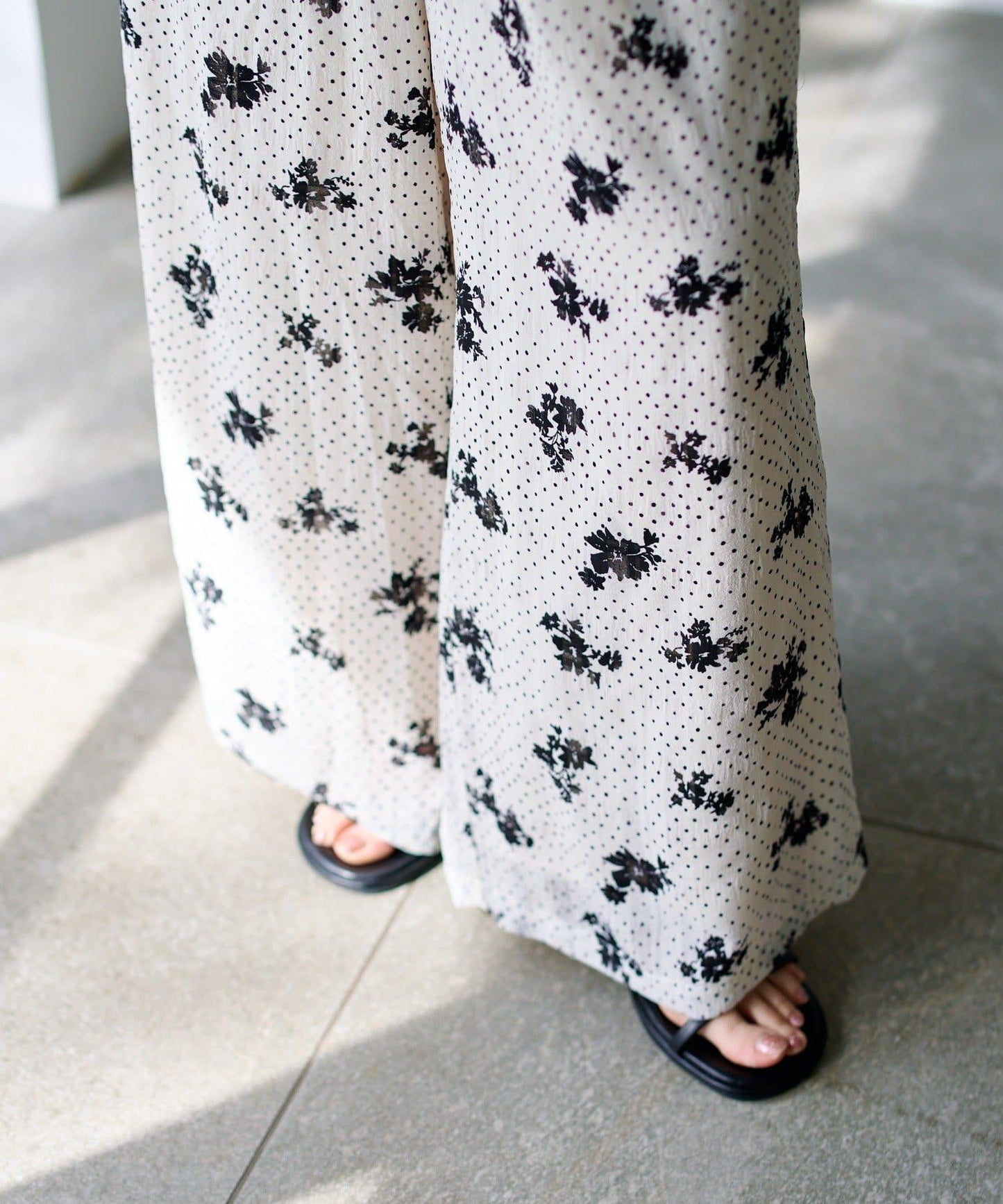 圓點花卉印花 褲子