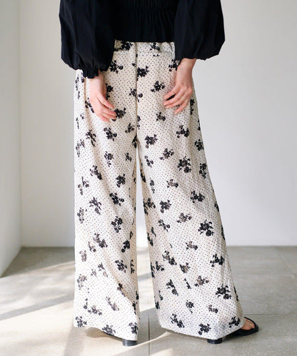 圓點花卉印花 褲子