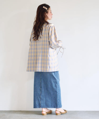 格紋條紋拼接夾克