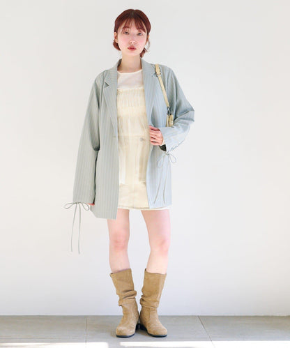 格紋條紋拼接夾克