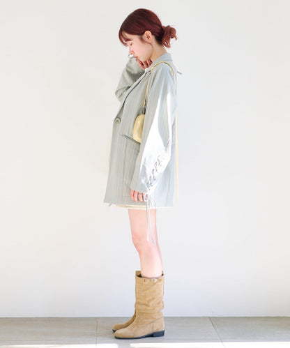 格紋條紋拼接夾克