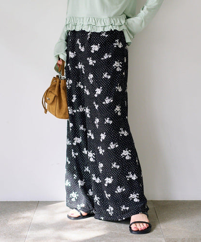 圓點花卉印花 褲子