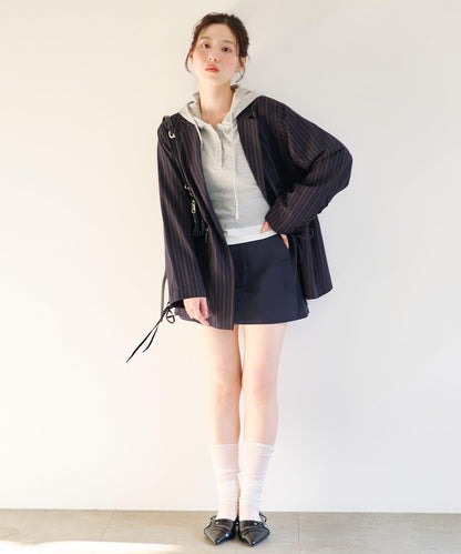 格紋條紋拼接夾克