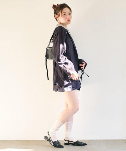 格紋條紋拼接夾克