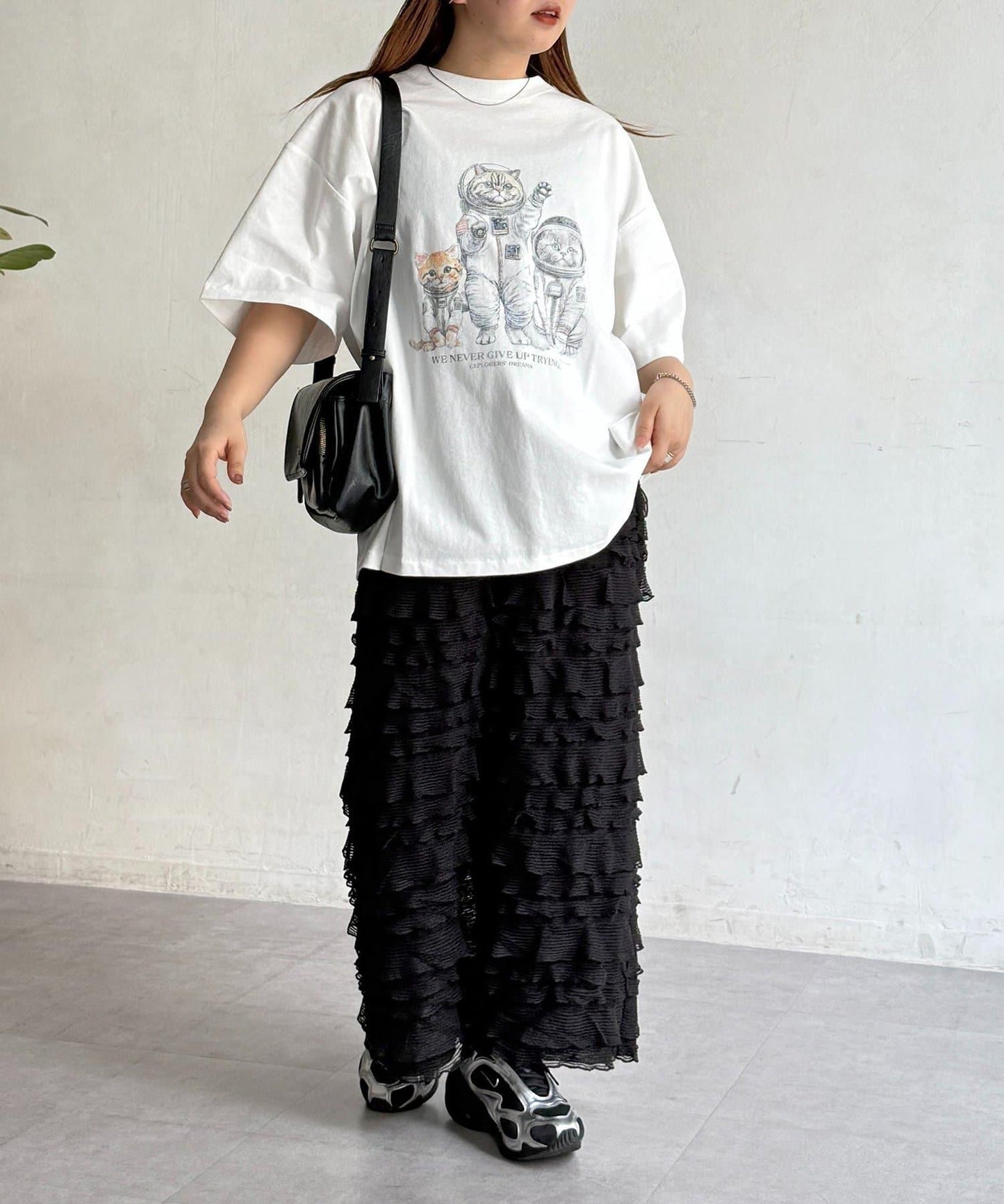 修身 層疊荷葉邊 半身裙