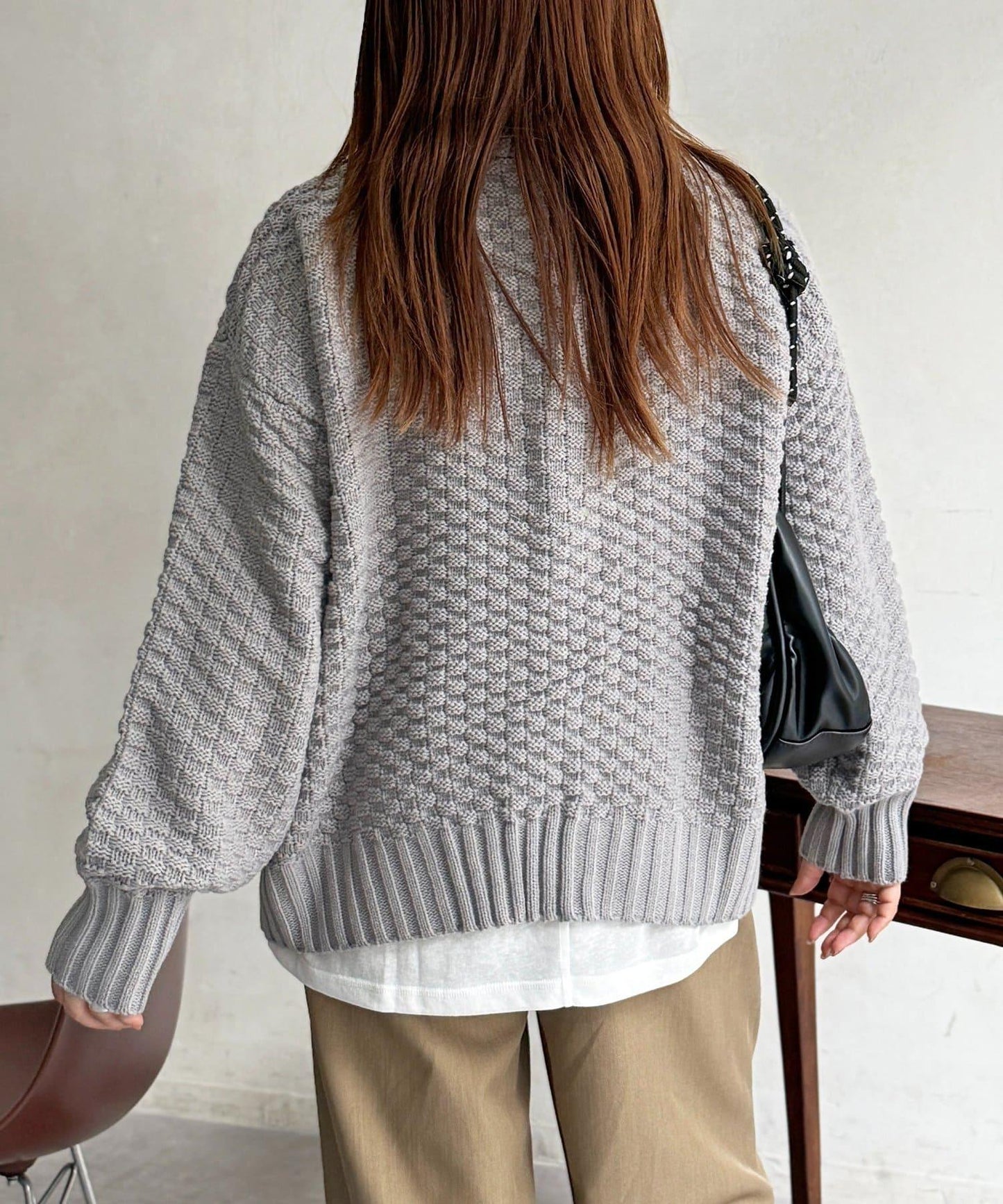 牛仔拼接針織機車夾克