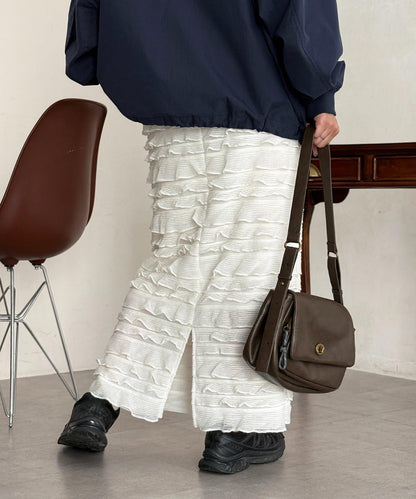 修身 層疊荷葉邊 半身裙