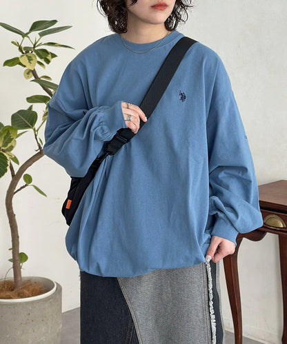 U.S. POLO ASSN. 抽繩泡泡廓形長袖T恤