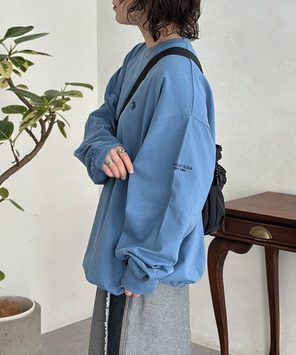 U.S. POLO ASSN. 抽繩泡泡廓形長袖T恤