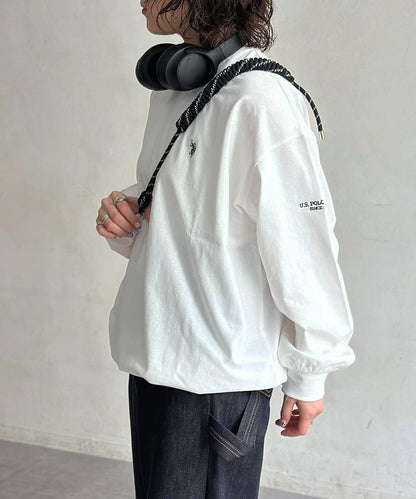 U.S. POLO ASSN. 抽繩泡泡廓形長袖T恤