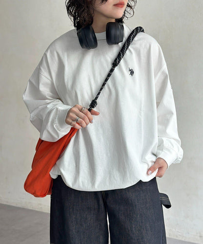 U.S. POLO ASSN. 抽繩泡泡廓形長袖T恤