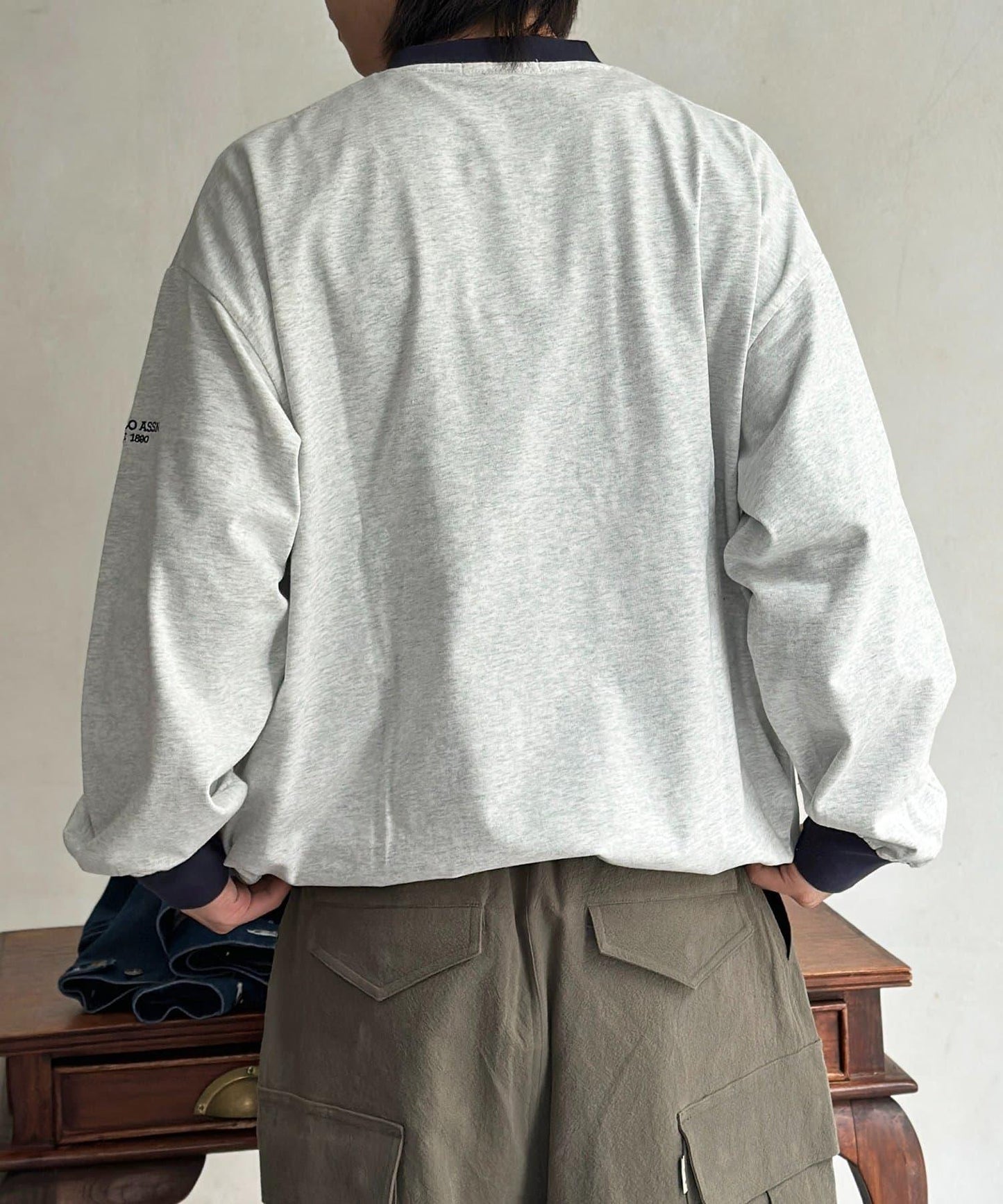 U.S. POLO ASSN. 抽繩泡泡廓形長袖T恤